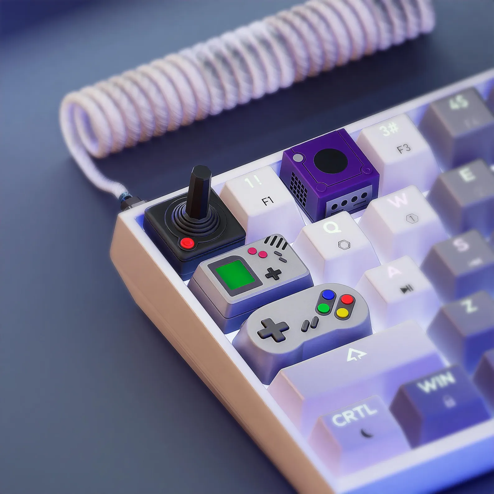 HOTO PixelDrive—DIY dialed in + MDR Dasher—Severance-coded, Escape key not included + Retro Console Keycaps—Gameboy to Atari, nostalgia in every press.